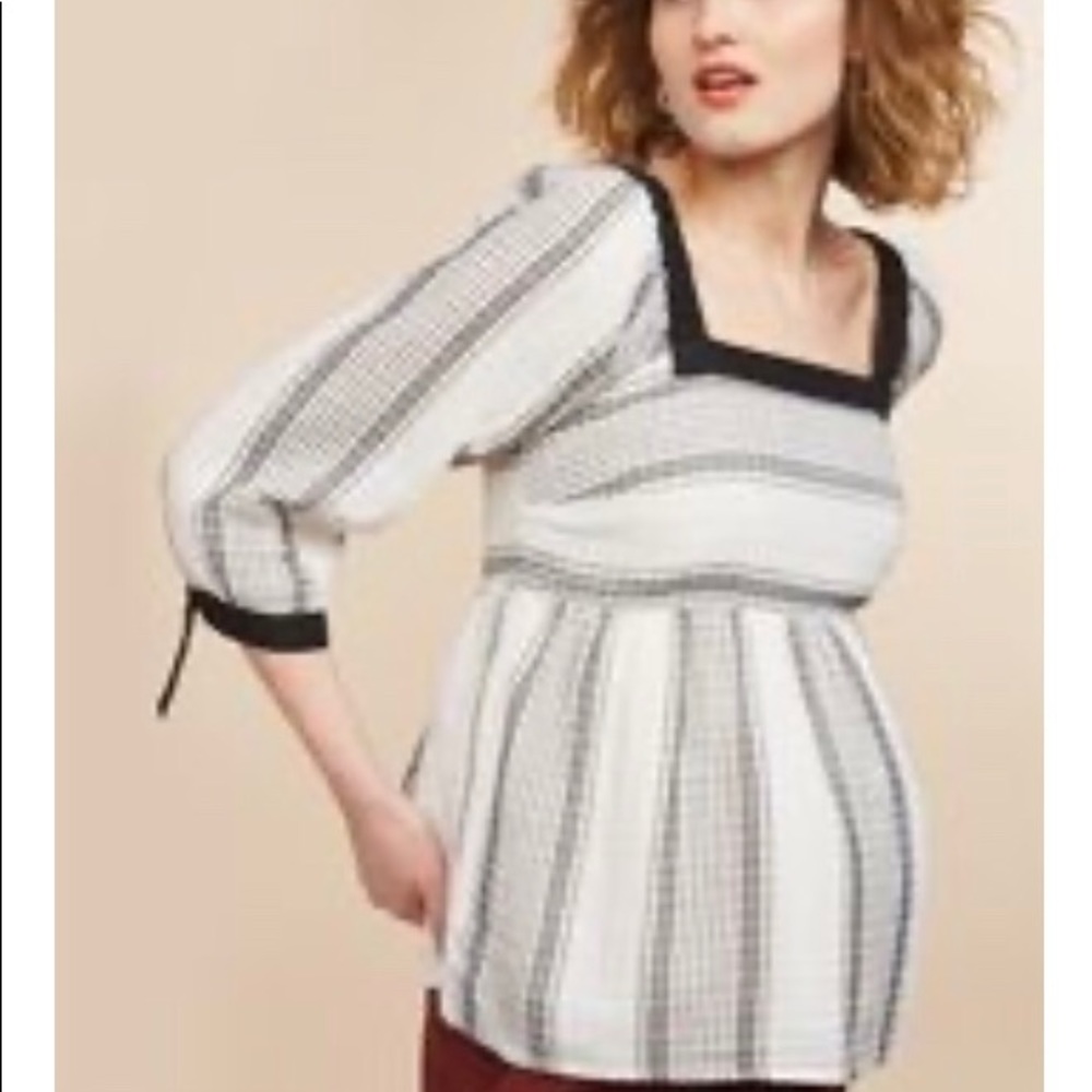 Tie Sleeve Maternity Blouse